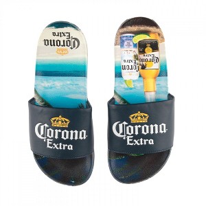 Mens Corona Extra Logo Beach Scene Slide Sandals - 1 of 4