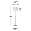 360 Lighting Abba Modern Floor Lamp Standing 66" Tall Brushed Nickel Silver White Hardback Tapered Drum Shade for Living Room Bedroom Office House - 3 of 3