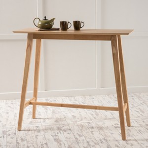 42'' Rectangular Counter Height Bar Table with Wood Frame and Crossbar Support for Kitchen or Dining Spaces-The Pop Home - 1 of 4