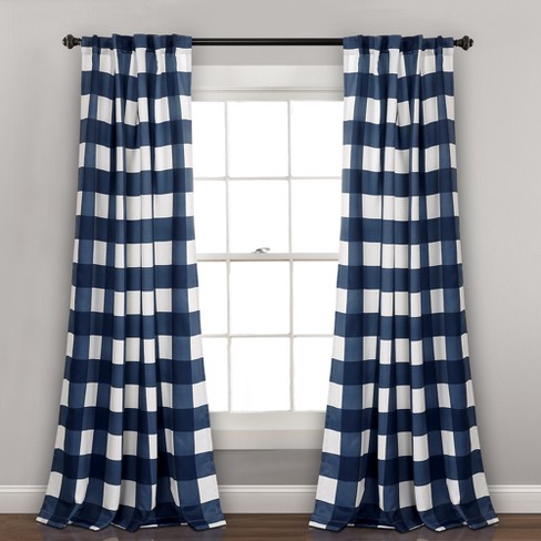 Set Of 2 52 X84 Kelly Checker Room Darkening Window Curtain