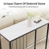 Non-porous Glossy Sintered Stone Console Table Hallway Storage Table Black Frame - 4 of 4