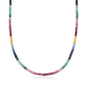 Ross-Simons 76.34 ct. t.w. Multi-Gemstone Bead Necklace With 14kt Yellow Gold Magnetic Clasp - 1 of 4
