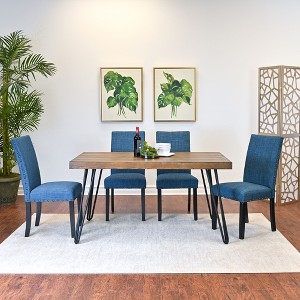NicBex Dining Room Table Set for 4 Morden Dining Table Set with Wooden Tabletop, Metal Legs and 4 Upholstered Chairs for Dining Room - 1 of 4