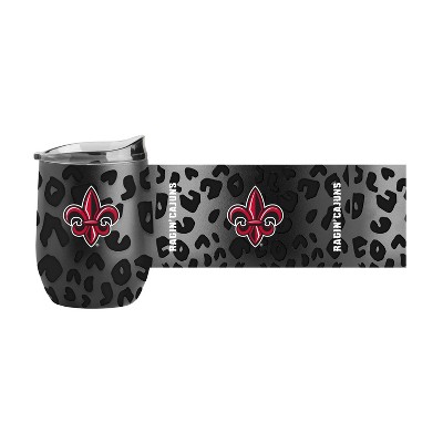 NCAA Louisiana Ragin' Cajuns 16oz Black Leopard Stainless Steel Wine Tumbler