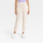 Women's High-Rise Regular Fit Ankle Linen Jogger Pants - A New Day™