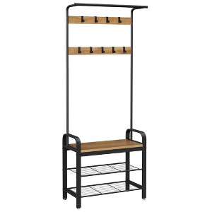 VASAGLE 4-in-1 Coat Rack Hall Tree, a Hanging Rod for Entryway Entryway Bench with Coat Rack - 1 of 4