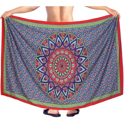 HAPPY BAY Men's Sarong Beach Swimwear Cover Ups One Size Lapis Mandala