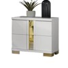 Sapphtopaz Contemporary Nightstand with 2 Drawers Unique Handle Bedside Table with Metal Legs & Acrylic Trim Night Stand for Bedroom,Living Room - 3 of 4
