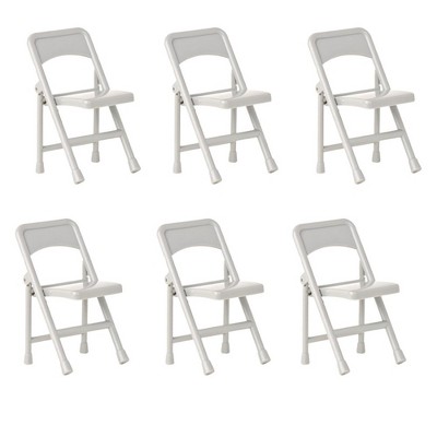 Set of 6 Gray Folding Chairs for WWE & AEW Wrestling Action Figures