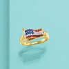 Ross-Simons 0.20 ct. t.w. Ruby and .10 ct. t.w. Sapphire Flag Ring With Diamond Accents in 18kt Gold Over Sterling - 4 of 4
