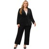 Agnes Orinda Women's Plus Size Velvet Front Button Notched Lapel Formal Office Blazers - 3 of 4