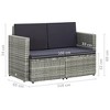 vidaXL 2-Seater Patio Sofa with Cushions - Outdoor Furniture - Durable PE Rattan and Powder-Coated Steel Frame - Easy Assembly - image 2 of 4