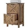HOMCOM 2 Drawer Vertical File Cabinet with Silent Slides, Farmhouse Filing Cabinet with Barn Doors for A4/Letter Size, Printer Stand, Rustic Brown - 4 of 4