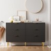Whizmax Fluted 6 Drawers Dresser, Curved Profile Design, Dresser TV Stand, Wood Drawer Organizer for Bedroom, Living Room, Hallway - 2 of 4