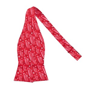 Jacob Alexander Men's Merry Christmas Greetings Snowflakes Traditional Freestyle Self-Tie Bow Tie - Red - 1 of 3