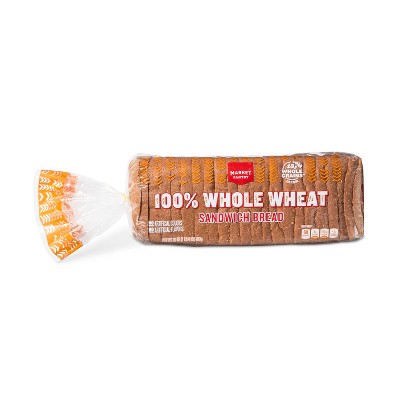 100% Whole Wheat Bread - 20oz - Market Pantry™