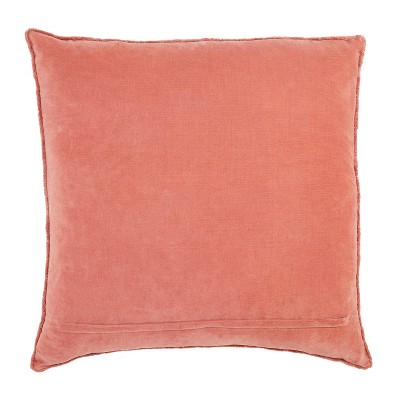 Sunbury Pink Embroidered Square Throw Pillow