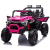 TopComfy Baby Walkers Kids Ride With Parental Control 4 Wheel Portable Handle Multi Functional Center Panel for Kids, Pink, 35.43"*20.47"*11.42" - 2 of 4