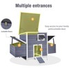 Courtyard Villa Outdoor Poultry Safety Cage Small Wooden House with Sloped Entrance, Suitable for Chickens, Ducks, Rabbits, Cats, and Dogs - 3 of 4