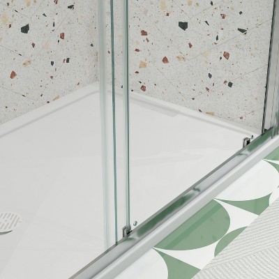 Chrome 44-48"W x 72"H Sliding Shower Door with Tempered Glass