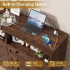Modern Black 6 Drawer Dresser With Power Outlet Usb Charging Ports Multi Color LED Light Scratch Resistant MDF Anti Tip Safety Spacious Storage For - 4 of 4