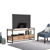 Lawson Solid Mango Wood TV Stand for TVs up to 66" Natural - WyndenHall: Farmhouse Style, 2 Drawers, Fixed Shelves - 2 of 4