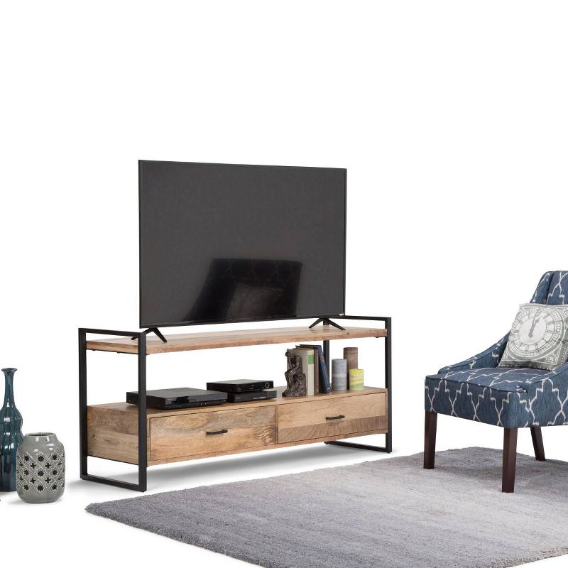 Lawson Solid Mango Wood TV Stand for TVs up to 66&#34; Natural - WyndenHall, 3 of 10