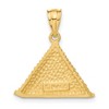 Black Bow Jewelry 14k Yellow Gold Satin and Diamond Cut Pyramid Pendant - 3 of 4