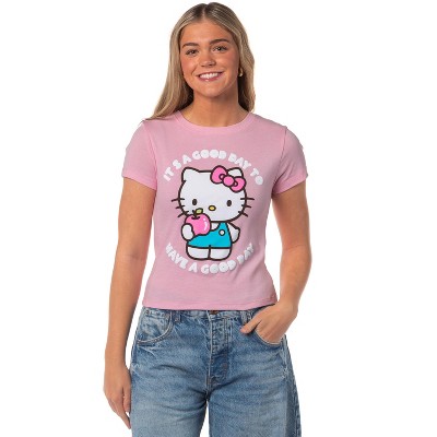 Sanrio Women's Good Day Junior's Cropped Short Sleeve T-Shirt