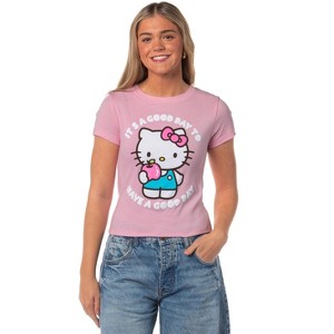 Sanrio Women's Good Day Junior's Cropped Short Sleeve T-Shirt - 1 of 4