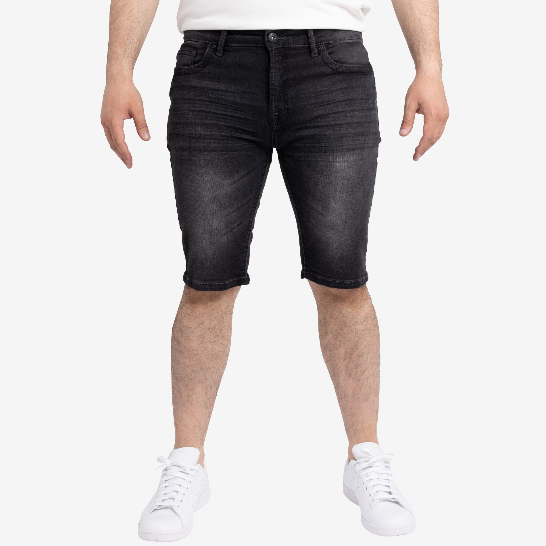 CULTURA Men's Saddle Stitch Denim Shorts,Jean Shorts in GREY Size 38