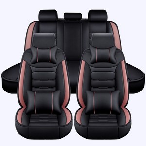 Bekrvio Universal 5-Seat Car Seat Covers Full Set, Premium PU Leather Waterproof Front & Rear Protector for Cars, SUVs & Trucks - 1 of 4