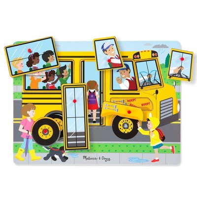 Melissa & Doug The Wheels On The Bus Sound Puzzle 6pc : Target