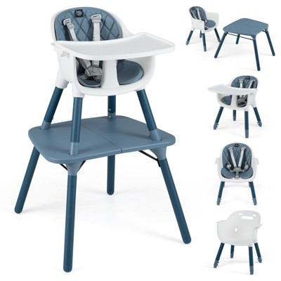 Infans 4 in 1 Baby High Chair Convertible Toddler Table Chair Set w/ PU Cushion