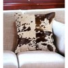 HomeRoots 18" X 18" White and Brown Cowhide Pillow - 2 of 4