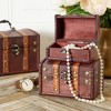 Juvale Set of 3 Small Wooden Treasure Chest Boxes, Decorative Vintage Style Storage Boxes for Jewelry Keepsakes (3 Sizes) - 4 of 4