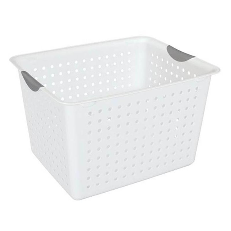 Sterilite Ultra Storage Basket with Handles for At Home or Classroom Organization, in Size Deep (6 Pack) and Medium (12 Pack), White, 2 of 7