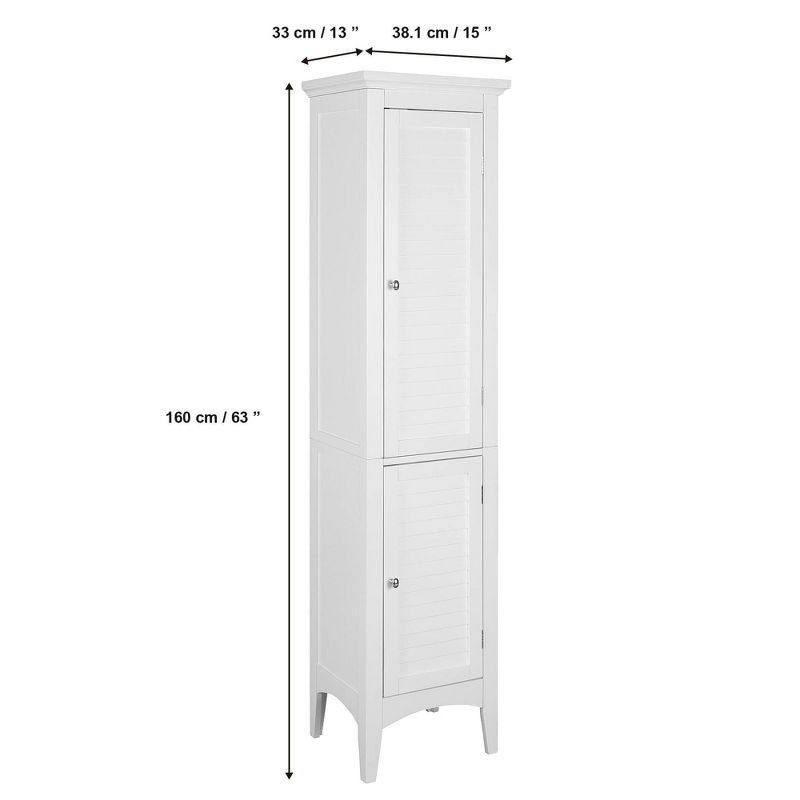 Slone Two Door Shuttered Linen Cabinet - Elegant Home Fashion, 5 of 18