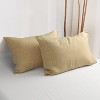 2 Pack French Linen Pillowcases, Breathable and Cooling Yarn Dyed Envelope Pillow Cases - NTBAY - 2 of 4