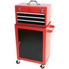 3-Drawer Rolling Tool Box with Wheels, Tool Box with Large Storage Compartments and Adjustable Shelves - 4 of 4
