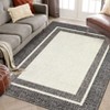 Indoor Modern Bordered Solid Color Area Rugs Ultra Soft Washable Low Pile Non Slip Carpet for Living Room Bedroom Thin Floor Mat - 2 of 4