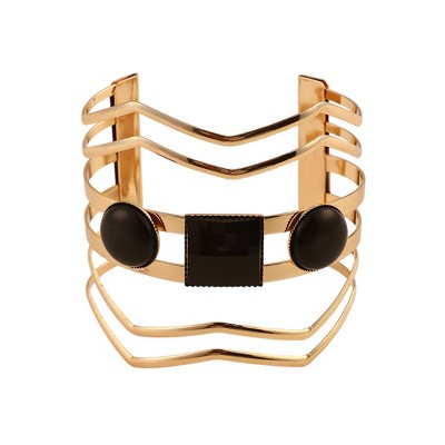 SOHI Women's Onyx Black The Cleo Cuff Bracelet