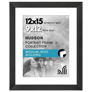 Americanflat 16x20 Picture Frame with Polished Plexiglass - Use as 11x14 Frame with Mat or 16x20 Frame without Mat - Hudson Collection - Grey Wood - 1 of 4