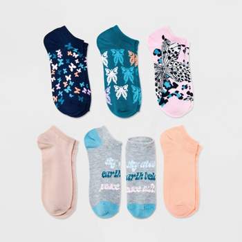 Women's Candy Critters 3pk Liner Socks - Xhilaration™ Ivory/denim
