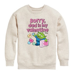 Boys' - Toy Story - Sorry Dad My Valentine Graphic Long Sleeve Fleece Sweatshirt - 1 of 4