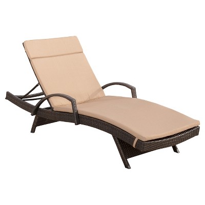 Salem Brown Wicker Adjustable Chaise Lounge with Arms - Brown - Christopher Knight Home