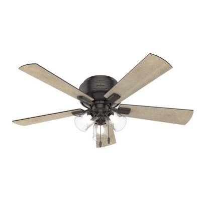 52" Noble Bronze Low Profile Ceiling Fan with LED Light