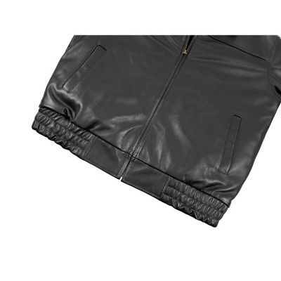 Victory Outfitters Men's Genuine Lambskin Leather Bomber Jacket Black S — фото 5