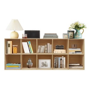 YIYIBYUS 10-Cube Bookcase Modern 3-Tier Storage Organizer Horizontal Vertical Bookshelf - 1 of 4