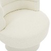 PAGED Modern Swivel Accent Chair, Fabric Barrel Club Chair with Nailhead Trims, Living Room Chair for Bedroom, No Assembly Required - 4 of 4